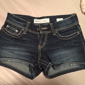 Dark wash high waisted shorts