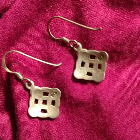 Silver Celtic Knot Dangle Earrings - Picture 2 of 2