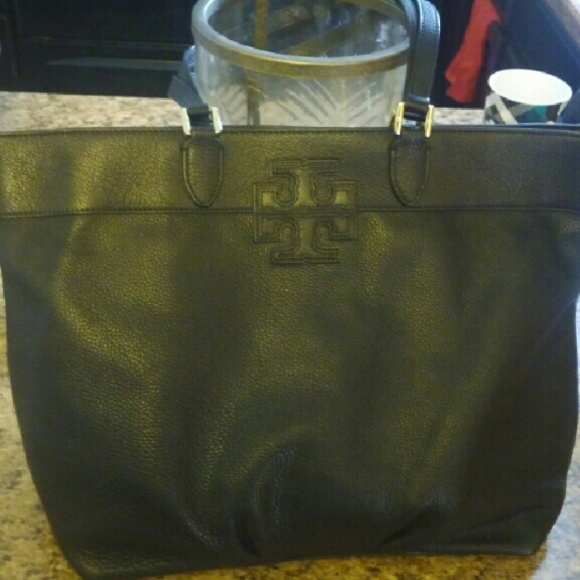 Authentic Tory Burch stacked T tote
