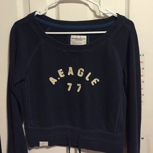 American eagle navy crop sweater