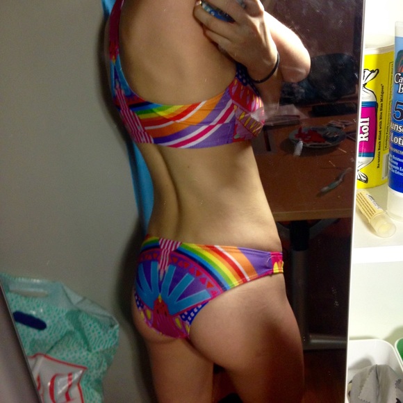 🌴FINAL REDUCTION🌴Sexy Brazilian Rainbow Bikini - Picture 3 of 4