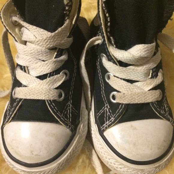 Converse black All-Star hightops infants Sz. 6 - Picture 2 of 4