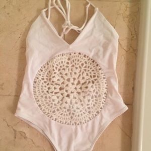 Beautiful White Frankie's style one-piece