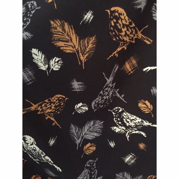 Navy Blue Bird Print Dress - Picture 2 of 2