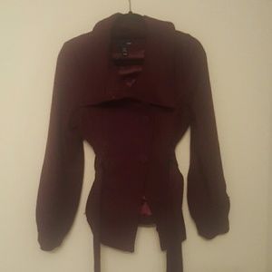 Burgundy Pea Coat H&M