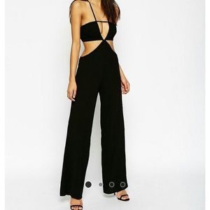 ASOS Woven Jumpsuit With Wide Legs And Barely Ther
