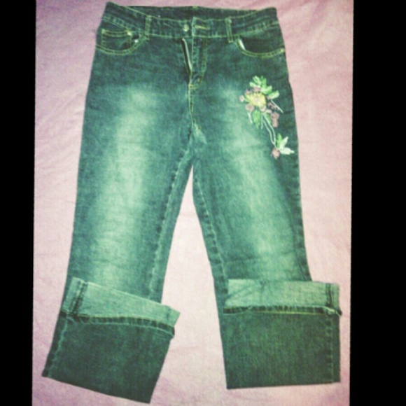 Floral Embellished Jeans