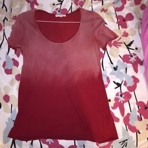 Oversized red ombré t shirt