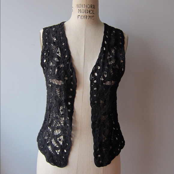 Calypso Black Lace Vest