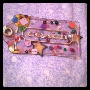 Coach confetti hang tag