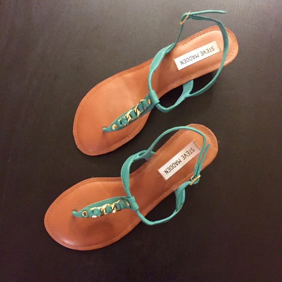 Steve Madden Teal Wedge Sandals