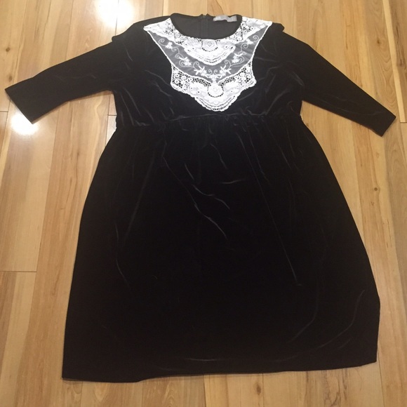 ASOS black velvet 60s inspired dress