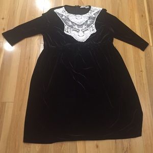 ASOS black velvet 60s inspired dress