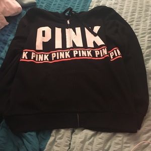 Large PINK hooded zip up sweatshirt