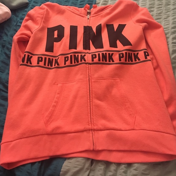Large PINK hooded zip up sweatshirt