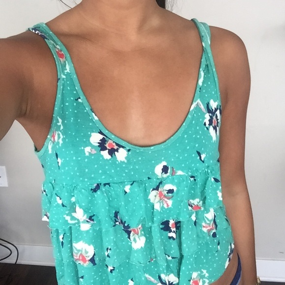 Tiered ruffle tank crop top