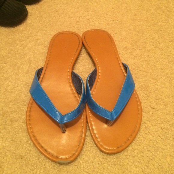 Blue flip flops