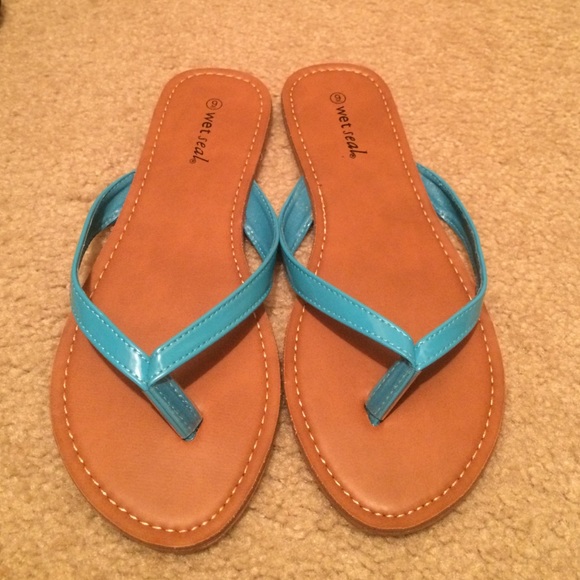 Brand new dark teal flip flops