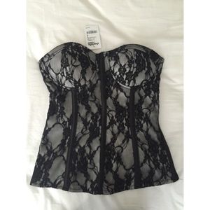 Black lace Charlotte Russe bustier top