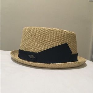 Pamoa tan hat with black ribbon