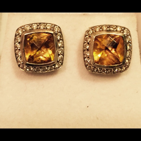 David Yurman Jewelry - David Yurman Citrine earrings with diamonds.