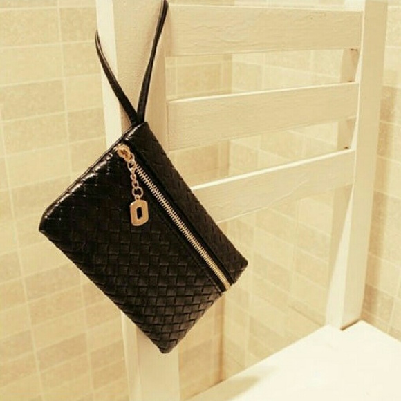 💟SALE💖 Black  Leather Clutch/Evening  Bag Purse - Picture 3 of 3