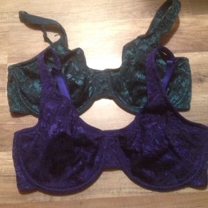 Intimates bra bundle 40DDD blue and green