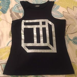 ✨🎲stretchy geometric black top ✨🎲