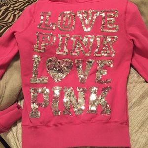Sequin VS PINK zip up hoodie