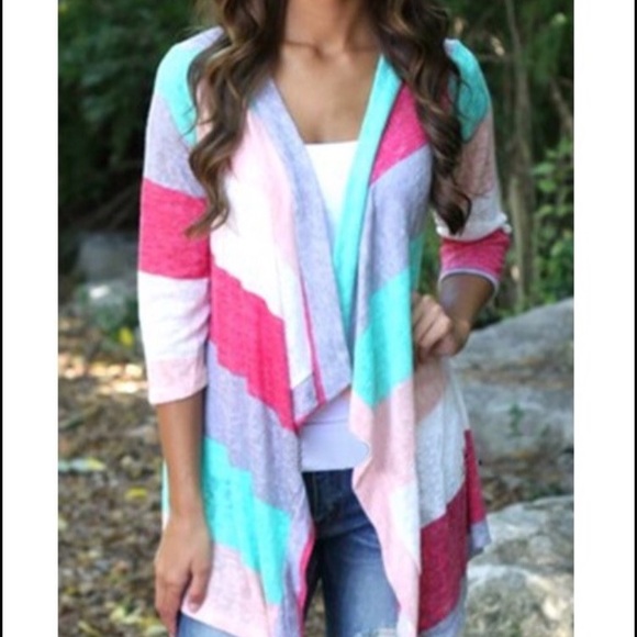 🎉CLEARANCE🎉 ⭐️Striped 3/4 Sleeve Cardigan⭐️ - Picture 1 of 2