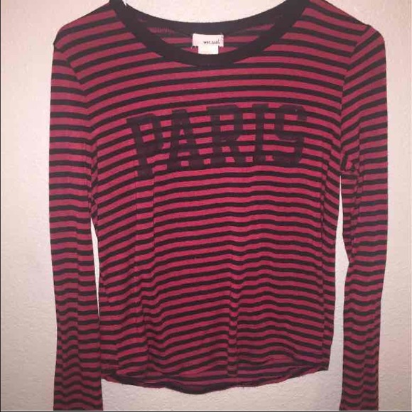 Striped black and red long sleeve - Picture 1 of 2