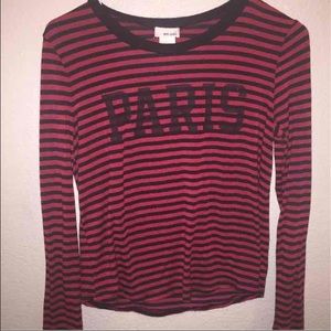 Striped black and red long sleeve
