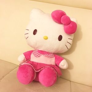 New Sanrio Hello Kitty Pink Gingham Dress Doll 13"