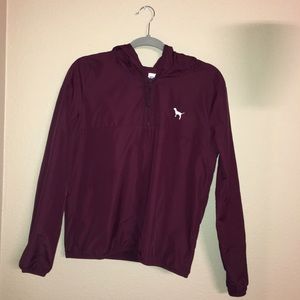 PINK Half-Zip Windbreaker Anorak Jacket