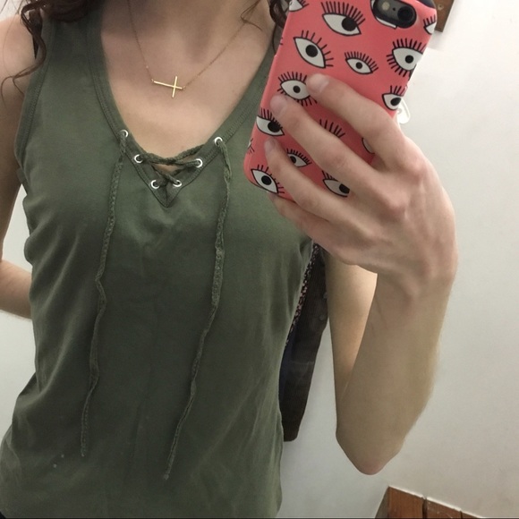 Vintage 90s lace up tank top