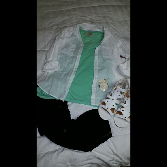 White button up blouse