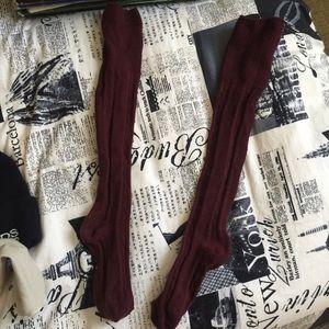 Maroon Knee High Socks