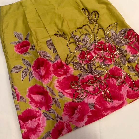 Anthropologie Odille Embellished Floral Skirt - Picture 1 of 4
