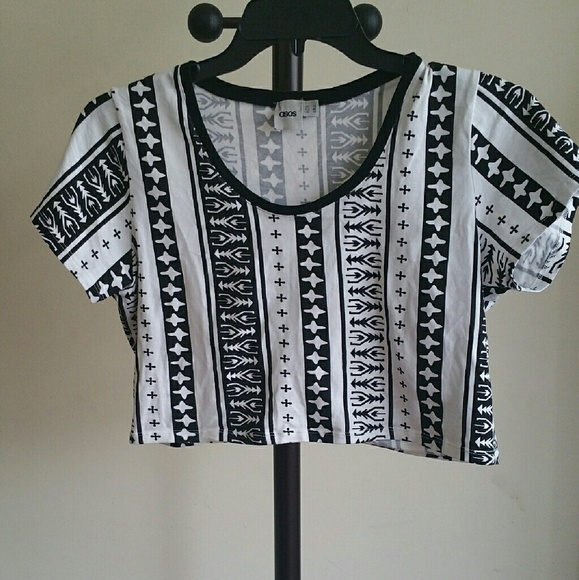 ASOS BLACK AND WHITE CROP TOP