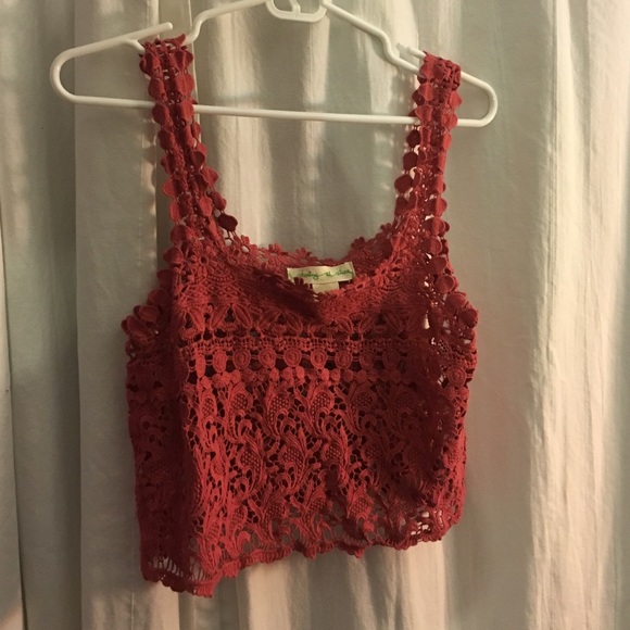 Pink Lace Crop Top