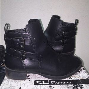 Edgy black ankle boots