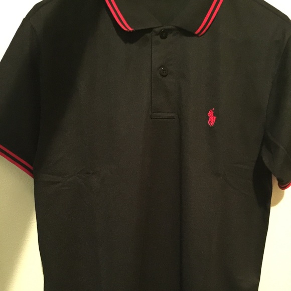 Black and red Mens Polo