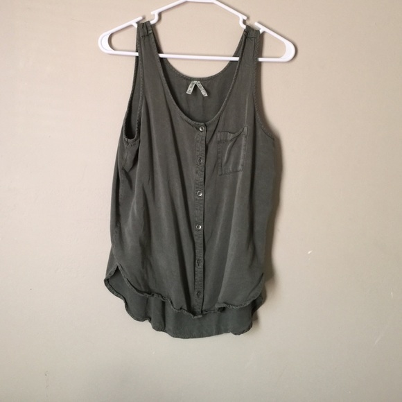 army green flowy tanktop