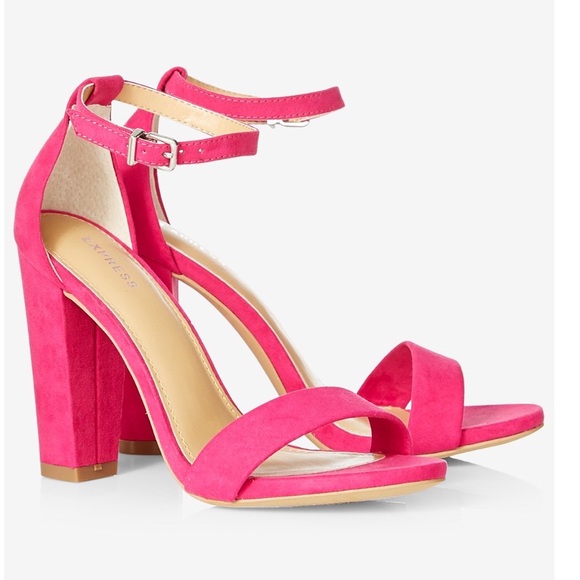 Pink Faux Suede Heel