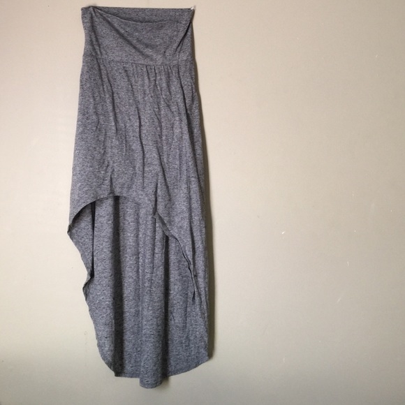 gray high low skirt