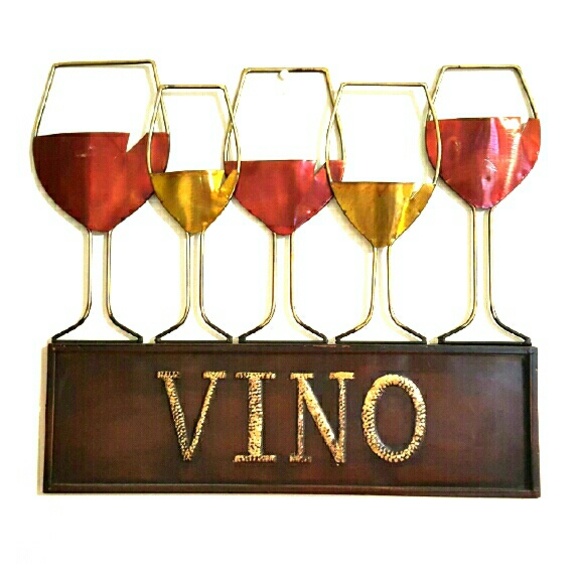 Chic wine wire wall decor "vino"