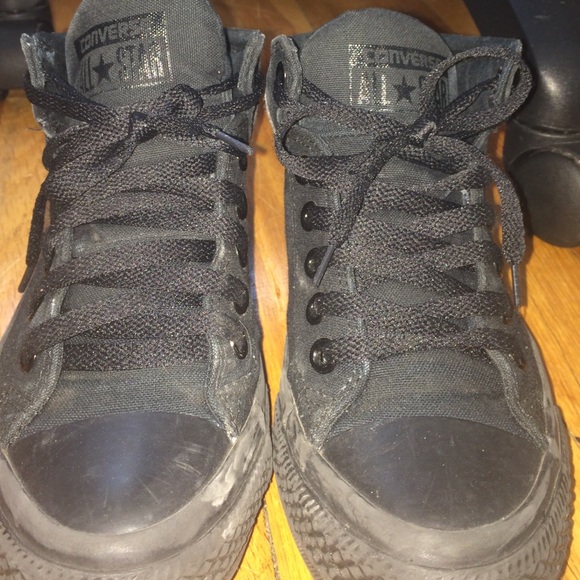 monochrome black hi converse