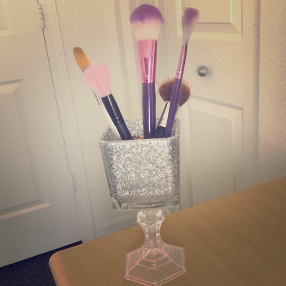 Hand made make up brush holder/ Candle holder