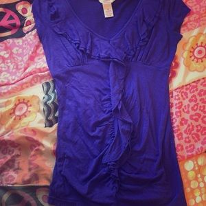 Ruffled purple blouse