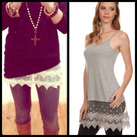 ❗️LAST❗️ Lace Crochet Extender Tank Tunic Top - Picture 2 of 4